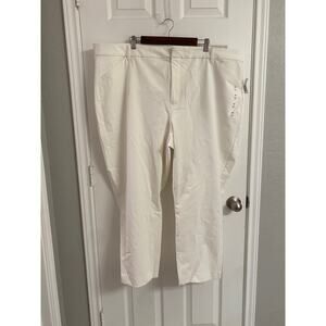 Old Navy High-Rise Secret-Smooth Pocket Pixie Ankle Pants White Plus Size 28